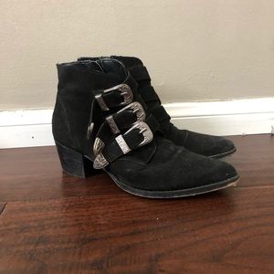 ASOS Black Buckled Booties